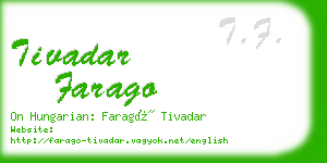 tivadar farago business card